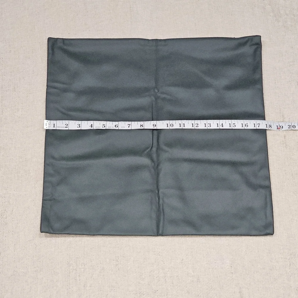 EUC Lot of 2 Quality Dark Hunter Green Faux Leather Like Decorative Pillowcases